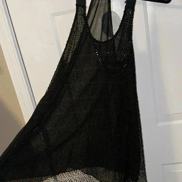 S.M.N Chain Swim Coverup Dress Black OneSize NWT Edgy Fun Chain Necklace Detail - Picture 2 of 16
